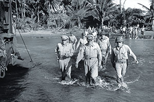 General Douglas MacArthur Wades to Leyte Shore New 11x14 World War II Photo