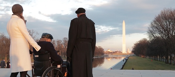 At the National World War II Memorial, Washington, DC. Courtesy of Smithsonian Channel.