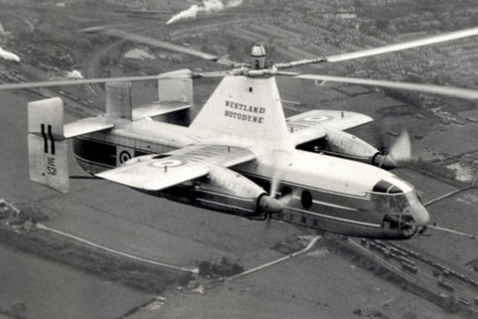 The Rotodyne prototype flew under the Westland name after their merger with Fairey and Bristol in 1960, but the company’s interest in the project ended there. (HISTORYNET Archives)