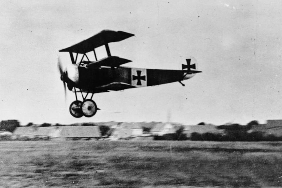 The baron buzzes his aerodrome flying the airplane that is forever synonymous with the name, Richthofen. (IWM Q58047)