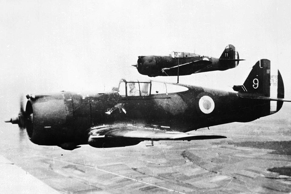 The French air force purchased more than 700 Curtiss Hawk 75 fighters prior to the start of the war in Europe. (National Archives)