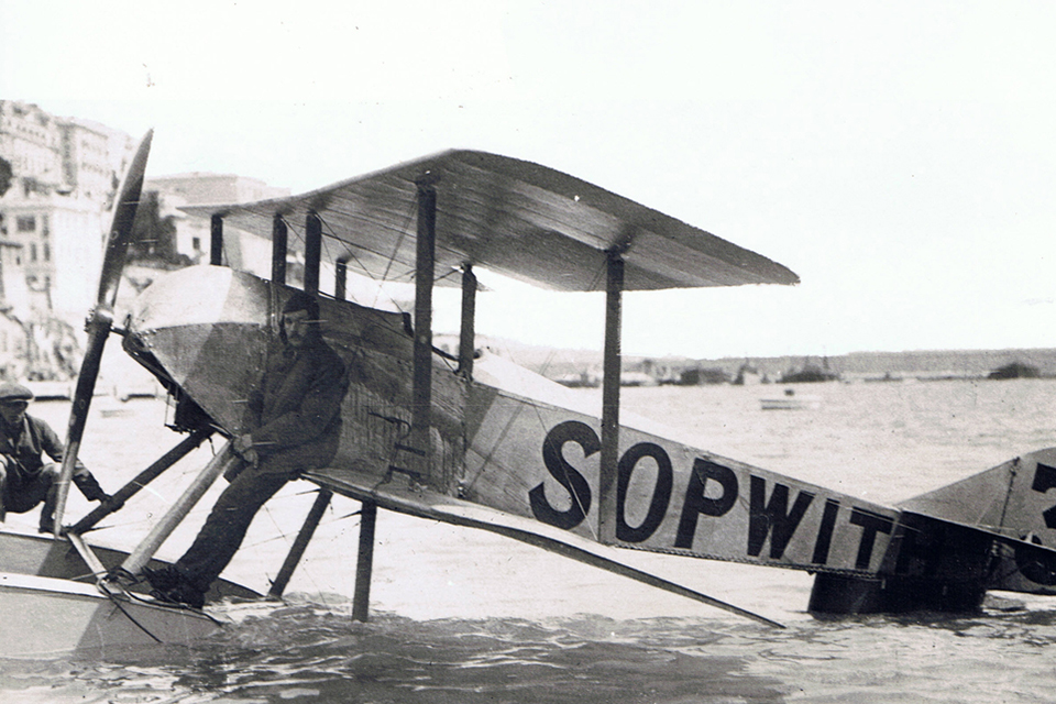 The 1914 champion, Sopwith's Tabloid floatplane, was flown to victory by Sopwith test pilot Howard Pixton. (RAF Museum, Hendon)