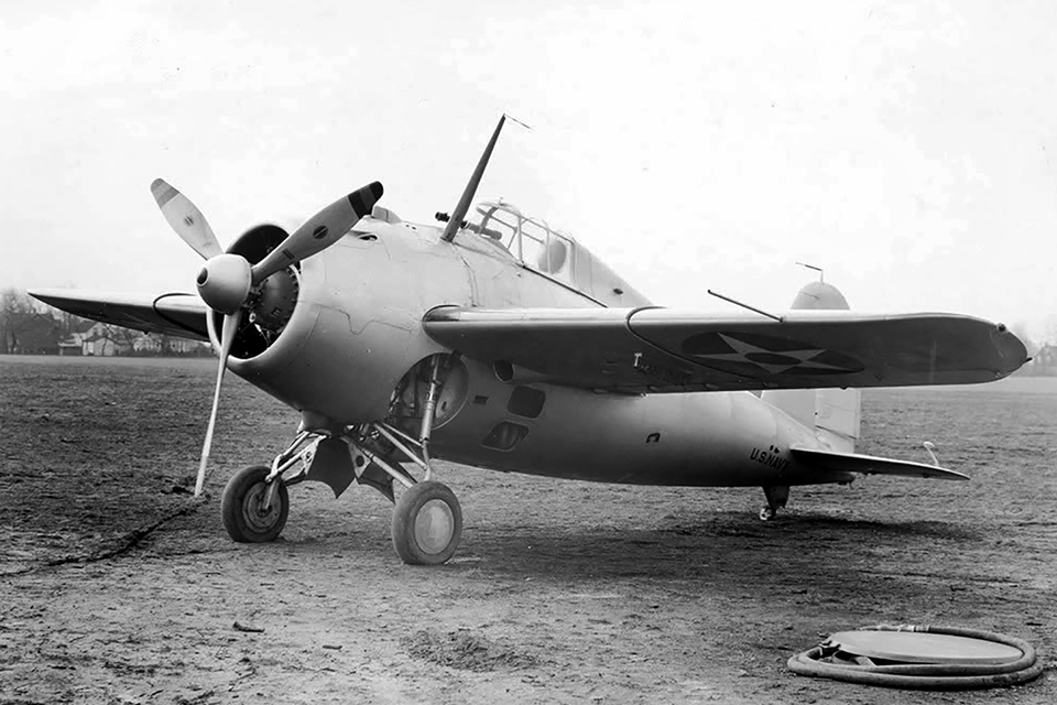 XF4F-2, the first Wildcat prototype. (National Archives)