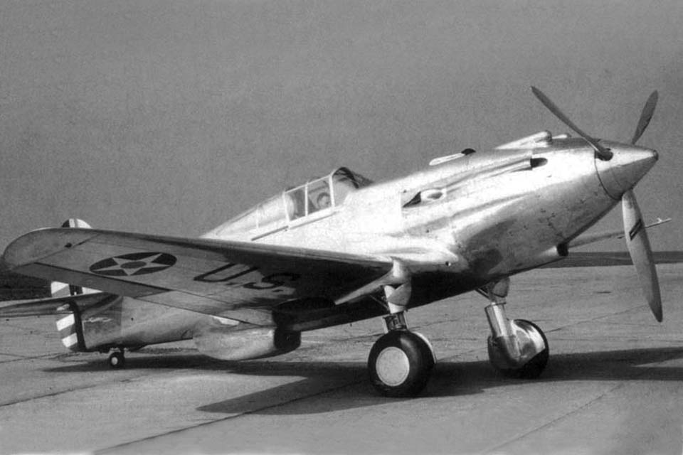 The prototype XP-40 flew for the first time on October. 14, 1938. (National Archives)