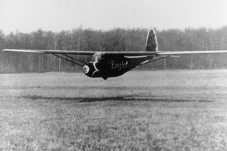 In 1930 Hawks demonstrated the feasibility of long-distance glider-towing to a skeptical world in the Texaco Eaglet. (Courtesy of K.E. McCullam)