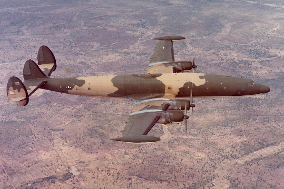 During the Vietnam War some 40 EC-121s were modified from U.S. Navy WV-2 and WV-3 early warning Constellations for use with ground sensors to detect enemy troop movements along the Ho Chi Minh Trail. (U.S. Air Force)