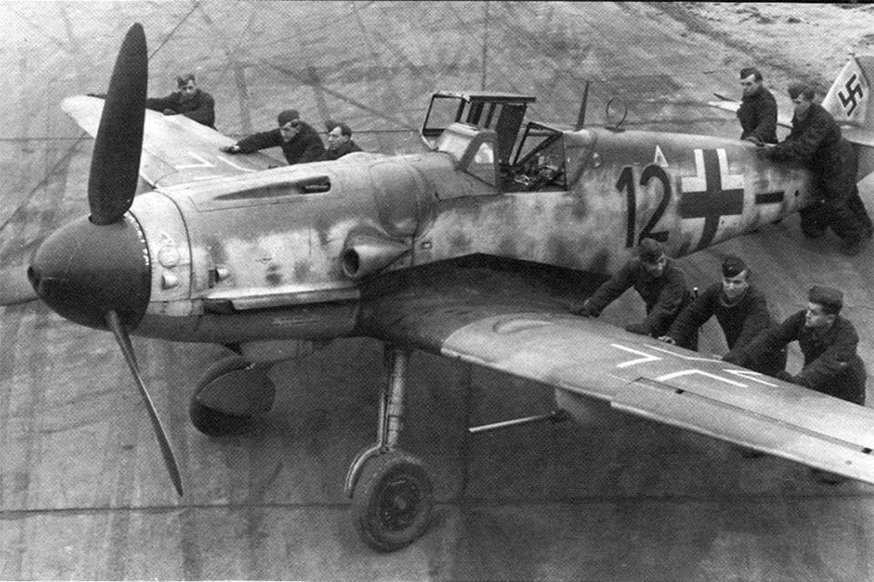 Constant upgrades, heavier armament and more powerful engines kept the Me-109 in the fight till the bitter end. (National Archives)