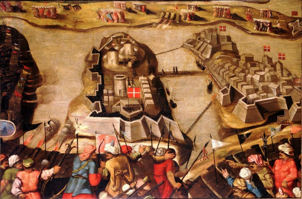 The Turks surround the Christian fort during the siege of St. Michael in Malta, June 1565. (Royal Museums Greenwich)