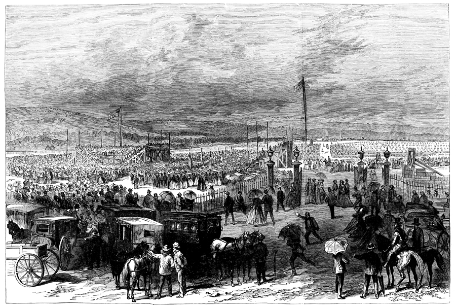 The cemetery was dedicated on the fifth anniversary of the Battle of Antietam. Political tension and President Andrew Johnson arrived together. (Frank Leslie’s Illustrated Famous Leaders and Battle Scenes of the Civil War, 1896)