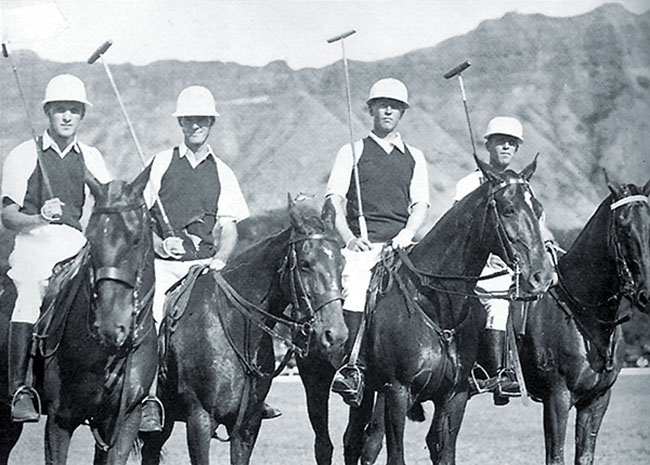 Patton’s harsh critiques of superiors got him a demotion. Conner’s deft intervention secured the careers of both Patton (third from left, with his army polo team in Hawaii in 1927) and Eisenhower. (Patton Museum Foundation)
