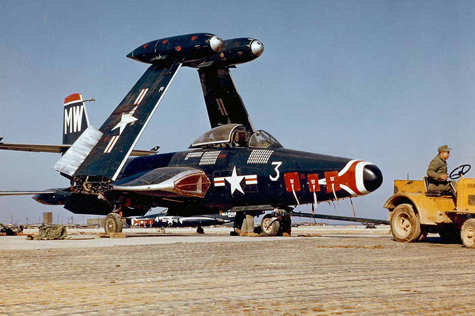 In the 1950s, Carl flew the photoreconnaissance version of the F2H Banshee on clandestine missions over China. (U.S. Marine Corps)