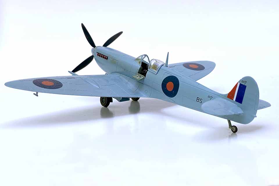 The Airfix 1/72 Spitfire Mk. IX is a great little jem of a kit that’s easily converted to Prince Galitzine’s the high flying fighter .