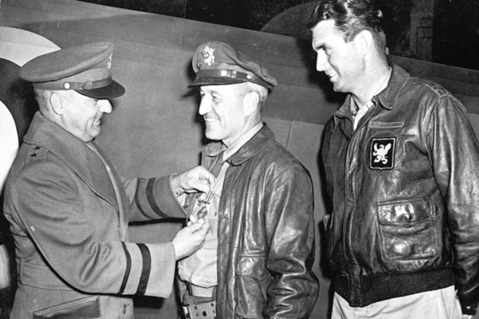Royce and Davies were awarded the Distinguished Service Cross shortly after returning to Melbourne (though a Distinguished Flying Cross had to fill in until the other medal was available). The citation noted Royce’s “gallant leadership.” (National Museum of the U.S. Air Force)
