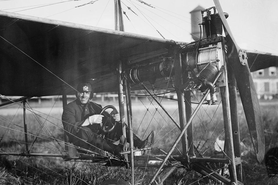 New York City Police officer Charles Murphy planned to chase down criminals in a Bellanca parasol monoplane. (Library of Congress)