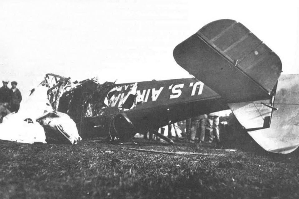 Lindbergh parachuted from this airplane when he ran our of gas while flying the St. Louis–Chicago Contract Airmail Route No. 2. (National Postal Museum)