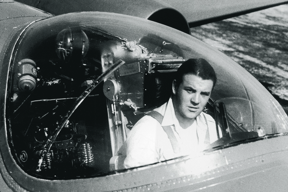 Famed test pilot Roland "Bee" Beamont in the prototype’s cockpit. Beamont had made the first flight in the prototype on May 13, 1949. (RAF Museum, Hendon)