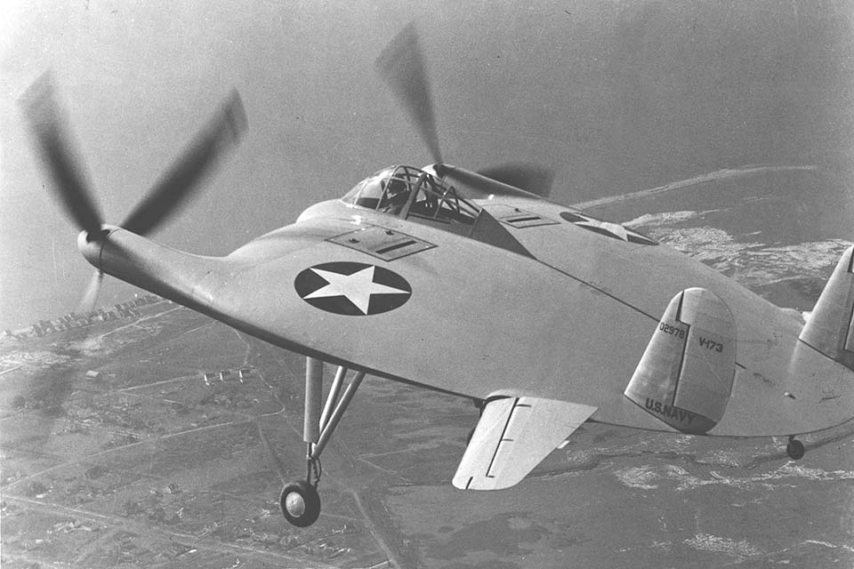 The Vought V-173 “Flying Pancake” bears more than a passing resemblance to Dr. Snyder’s Arup. (U.S. Navy)
