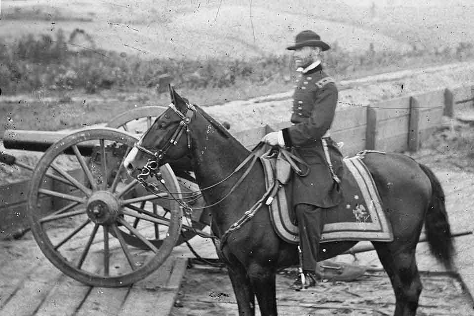 <strong>Major General William T. Sherman during the Atlanta Campaign.</strong> (Library of Congress)