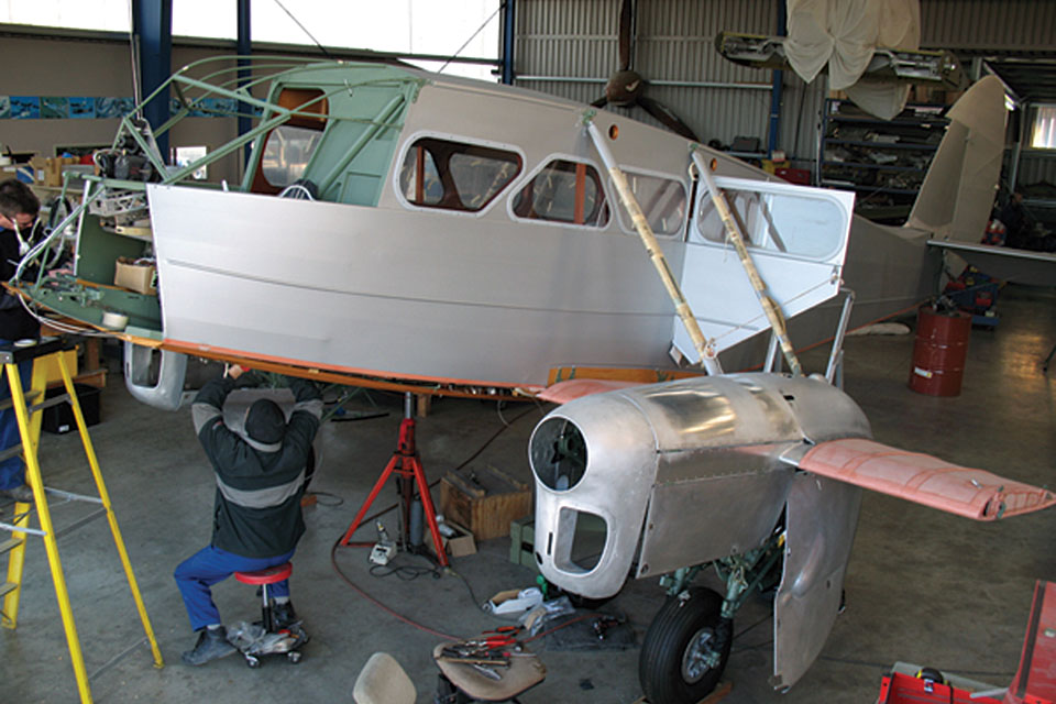 All of the the wood fuselage had to be reconstructed. (Courtesy of the Military Aviation Museum)