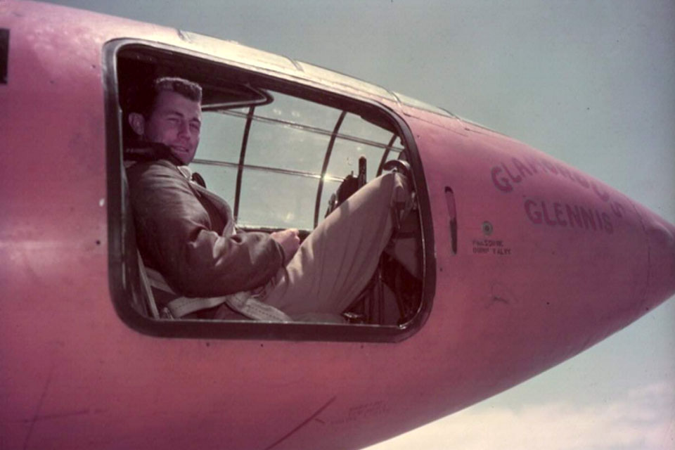 Yeager sits in the cockpit of the Bell X-1 he took supersonic on October 14, 1947. (U.S. Air Force)