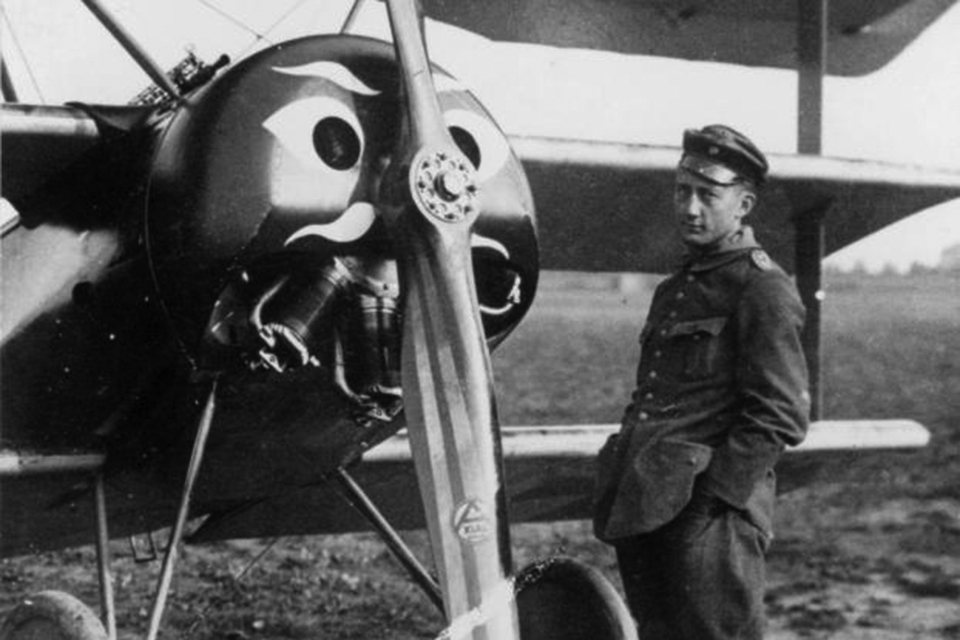 On September 23, 1917, McCudden led his flight of seven S.E.5 fighters against a single German ace, Werner Voss (pictured with his Fokker F.I triplane), in a swirling dogfight that became the stuff of legend. (HistoryNet Archives)