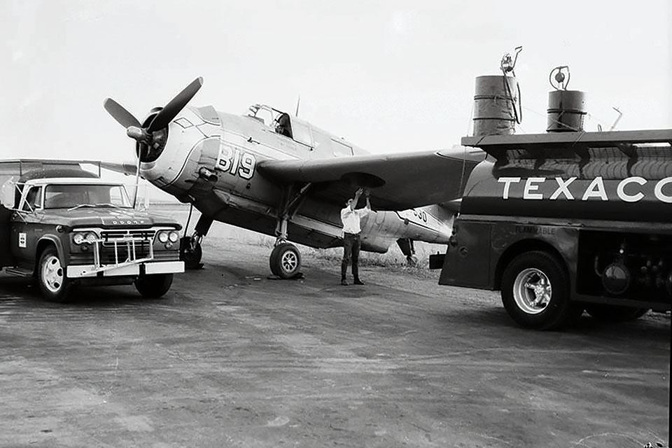 TBM Avengers were among the first warbirds converted to tankers for firefighting duties. (U.S. Forest Service)