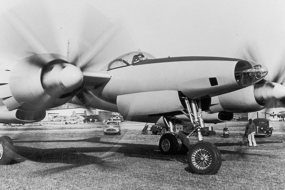 Hughes was nearly killed in the XF-11 during its maiden test flight on July 7, 1946. (Robert F. Dorr)