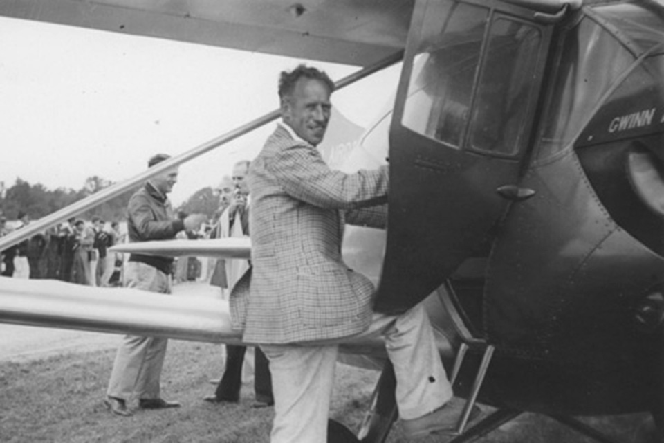 Acomplished aviator Frank Hawks was enthusiastic about the airplane. Demonstrating the Aircar for a prospective buyer would meet with tragic results. (HistoryNet Archives)