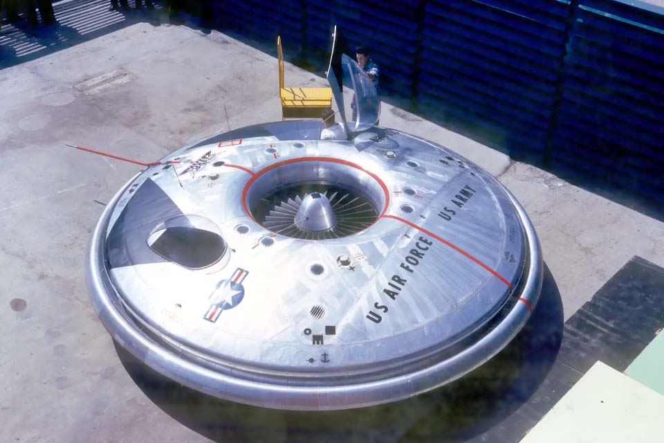 The military had high hopes for the “alien” looking craft, shown here prepped and polished after its restoration. (U.S. Air Force)