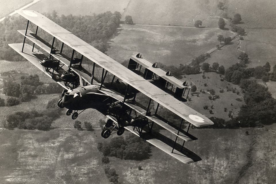 The Wittemann-Lewis XNBL-1 "Barling Bomber" in flight, August 28, 1923.  (U.S. Air Force)