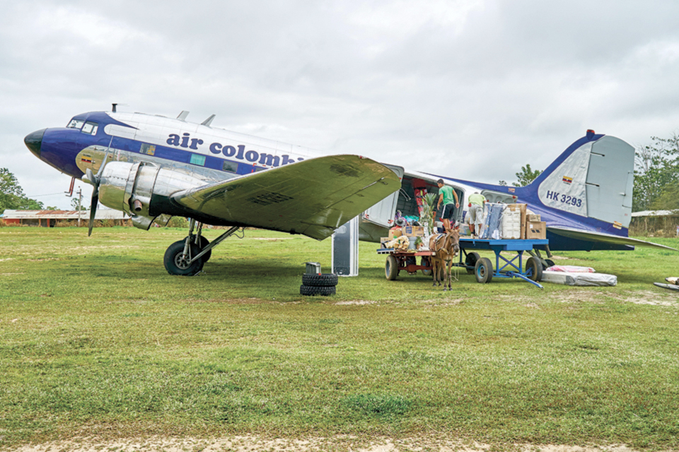 DC-3s, like this Air Colombia example, continue to fly cargo and passengers in South America and other locales worldwide. (Alamy)