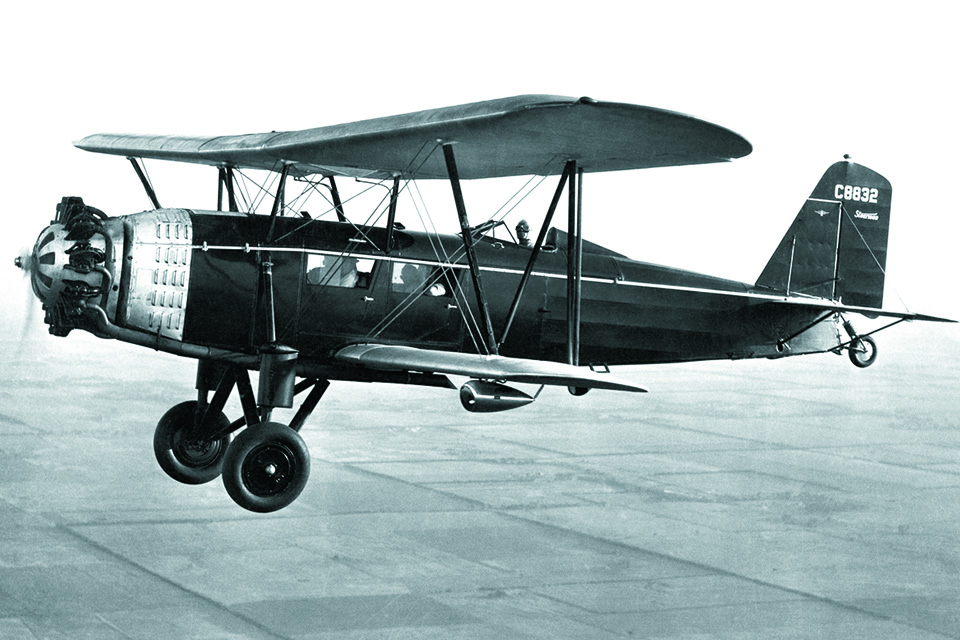 Powered by a 525-hp Pratt & Whitney Hornet, the LT-1 carried four passengers plus mail. Four were built, with three serving into the ’30s. (Wichita Area Chamber of Commerce)