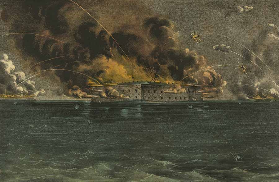 The bombardment of Fort Sumter in Charleston Harbor on April 12-13, 1861. (Currier &amp; Ives/Library of Congress)