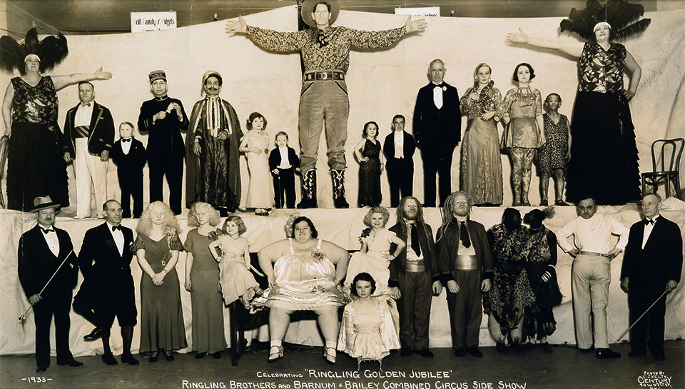 Bizarre Wonders: Freak shows traded on Otherness, mostly in the form of disabilities or deformities. Some shocking attractions were real, others tricks and disguises. (Courtesy Swann Auction Galleries)