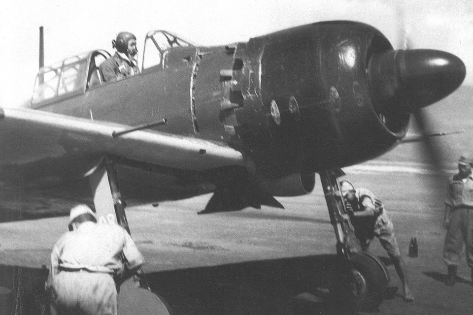 Sakai warms up his A6M5 for a mission with the Yokosuka Kokutai from Iwo Jima. (HistoryNet Archives)