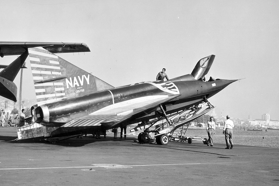 The Sea Dart's retractable wheels were not for takeoff or landing. (National Archives)