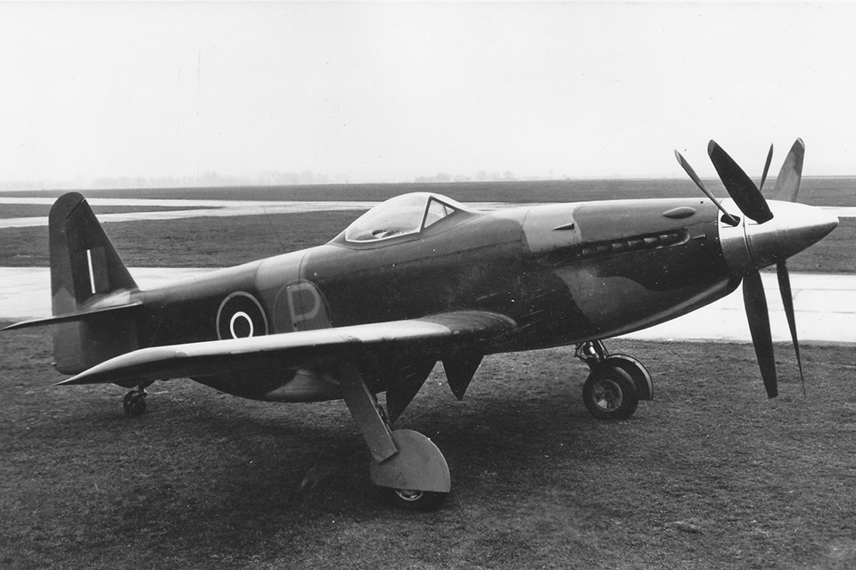 The Martin-Baker MB.5 featured a powerful Rolls-Royce Griffon engine driving contrarotating propellers. (National Archives)