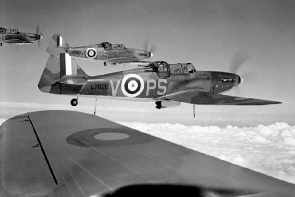 Boulton Paul Defiant Mk. Is of No. 264 Squadron, RAF, in August 1940. (IWM CH 884)