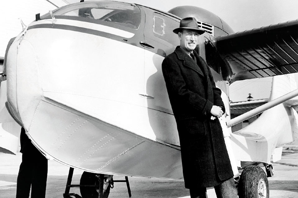 Percival Spencer poses with an RC-3 Seabee at the Republic factory. (Courtesy of E.R. Johnson)