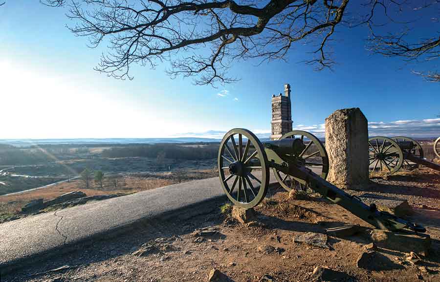 Little Round Top was a terrible place to deploy cannons. Nonetheless, 1st Lt. Charles Hazlett somehow managed to hoist and wrestle the guns of his Battery D, 5th U.S. Artillery to the narrow ridgetop to help secure the hill. A Rebel bullet struck the 24-year-old battery commander in the head and killed him as he was trying to assist mortally wounded Brig. Gen. Stephen H. Weed. (Photo by Noel Kline)