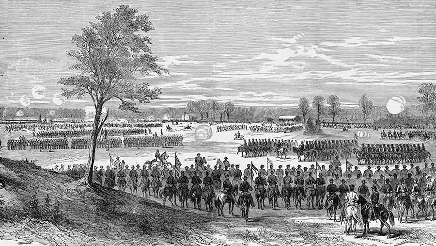 Pyrrhic Victory: The April 9, 1864, Battle of Pleasant Hill, La., one day after the Federal debacle at Mansfield, was technically a Union victory, but heavy casualties prompted Banks’ shaken army to retreat, effectively ending his Red River Campaign. (© Corbis/Corbis via Getty Images)