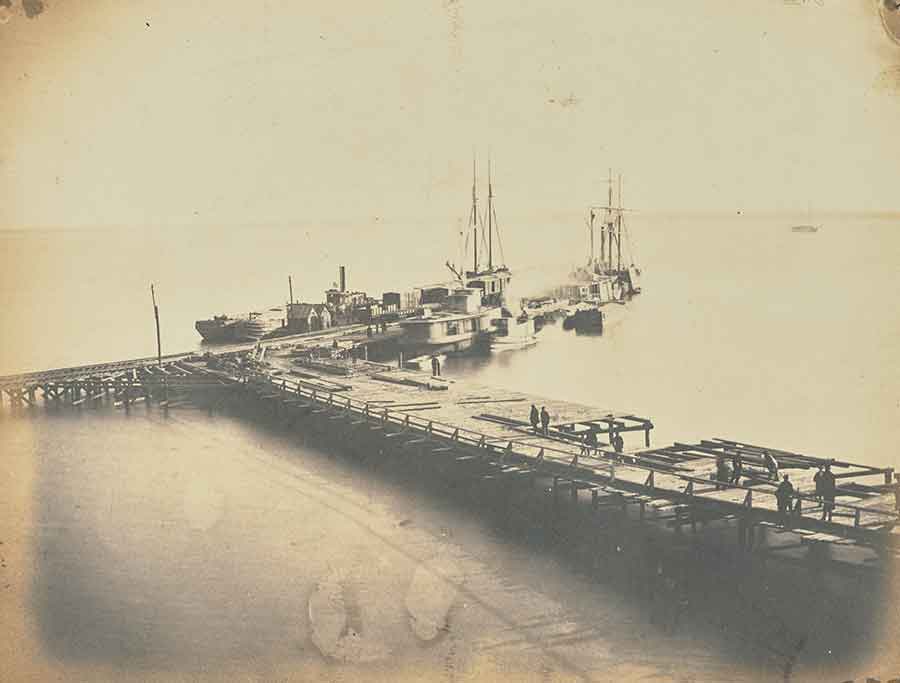 Port of Call: Aquia Creek, just north of Fredricksburg on the Potomac River, fell into Union hands in March 1862 and became a key supply link between Washington and Fort Monroe as the North stiffened its naval blockade of the Confederacy. (The J. Paul Getty Museum)