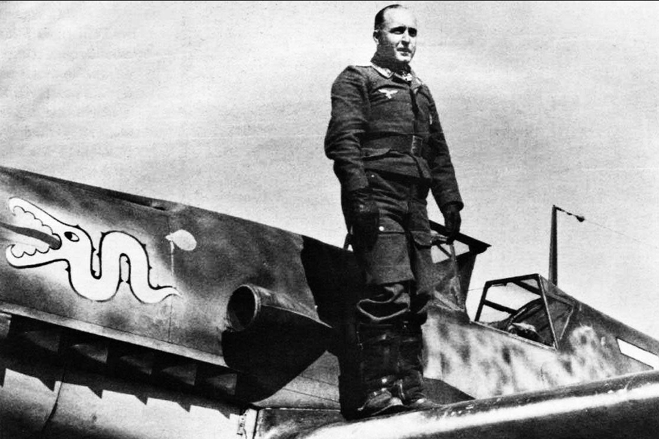 Our Komet is in the markings of 41 victory Luftwaffe ace Robert Olejnik who became group commander of I/JG 400 in September 1944. (HistoryNet Archives)