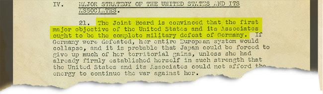 An excerpt of the leaked Victory Program. (Franklin D. Roosevelt Presidential Library & Museum)