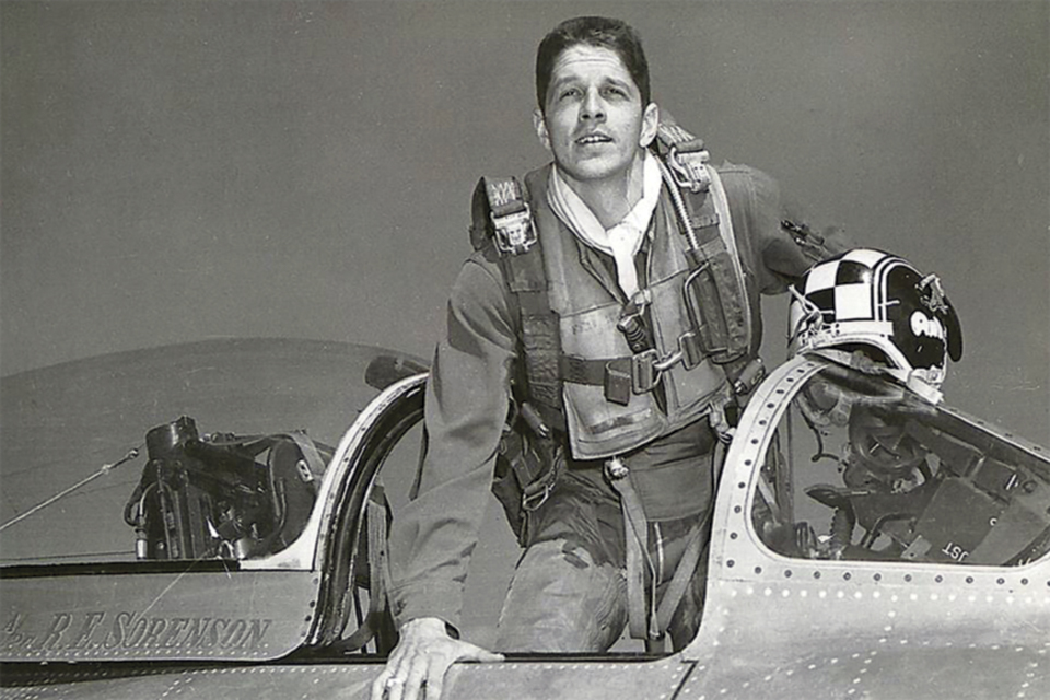 Major Rudolf Anderson Jr. returns from a flight in a North American F-86. In October 1962, his high-altitude Lockheed U-2 reconnaissance plane was shot down over Cuba. (Courtesy of the Anderson Family)