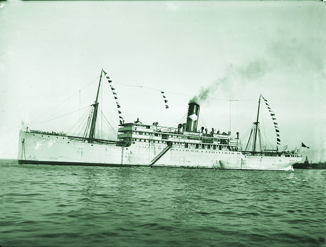 The SS Heredia (above) went down 40 miles short of its New Orleans destination. (Steamship Historical Society)