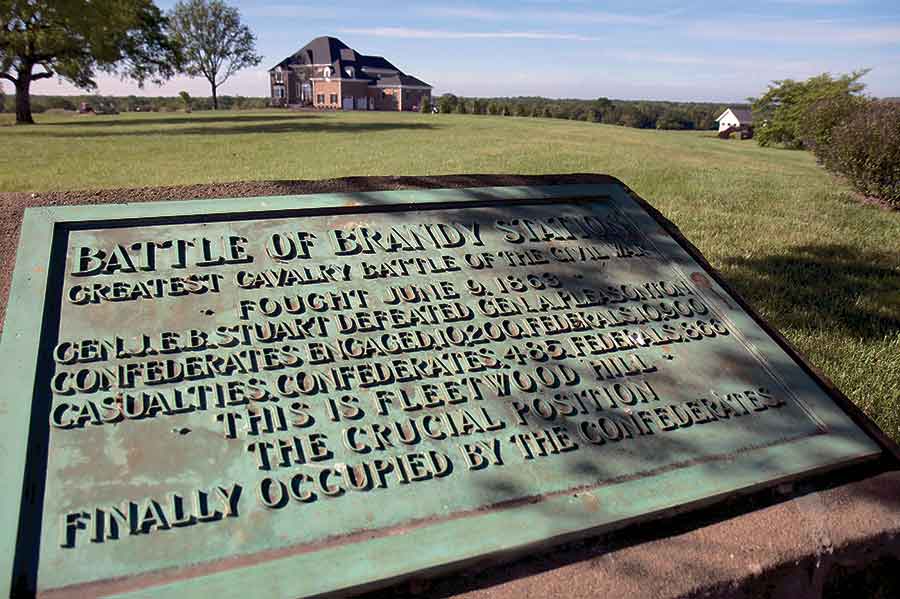 Addition by subtraction: Hall, the American Battlefield Trust, and other preservationists fought to tear down the “McMansion” that once dominated Fleetwood Hill. Hall was given the home’s lock as a token of victory. (John Banks)