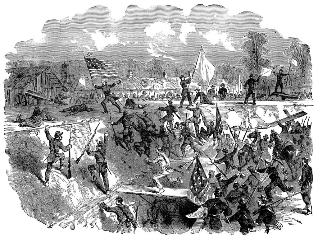 Battle Along The Big Muddy: Maj. Gen. William T. Sherman’s Expeditionary Force traveled down the Mississippi River supported by Rear Adm. David D. Porter’s gunboats and failed to break through to Vicksburg at Chickasaw Bayou. Major General John McClernand then took a force north to Arkansas Post and captured the garrison and fort there, as depicted below. Major General Ulysses S. Grant thought McClernand’s effort was self-serving, but the Northern public appreciated the victory. (Frank Leslie’s Illustrated)