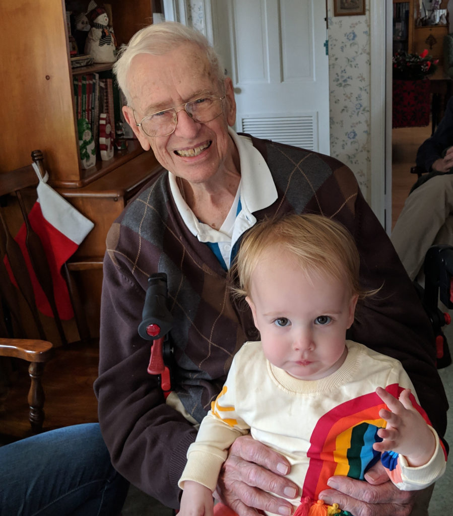 Dorris, more recently with his great-granddaughter. He died on April 18, 2019. 