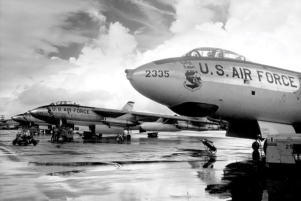 A Strategic Air Command (SAC) B-47 squadron maintains standby alert amid the Cold War. (U.S. Air Force)